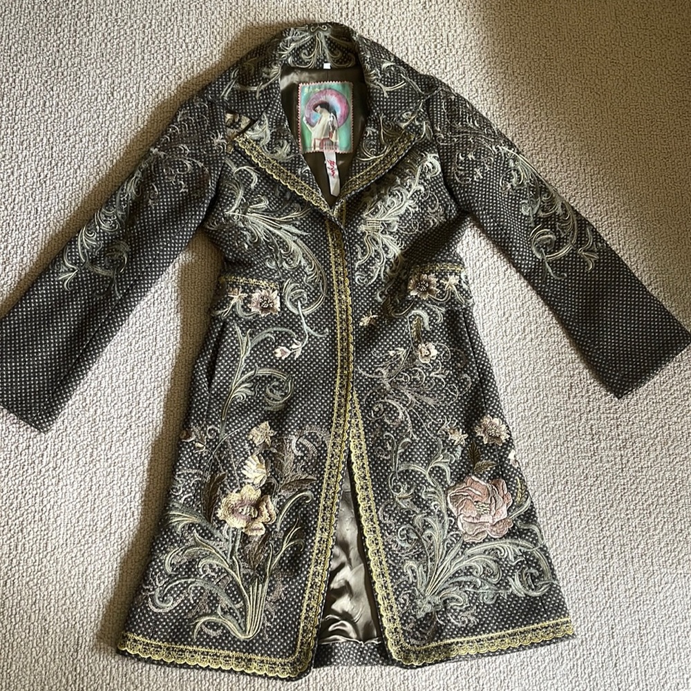 Johnny Was Biya Embroidered Coat
